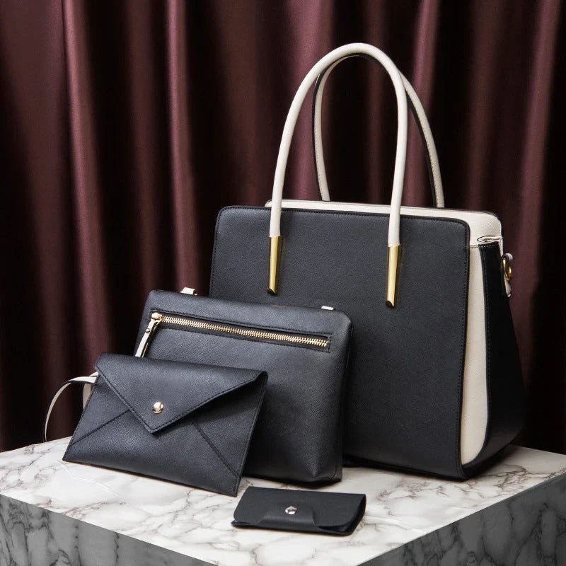Women's European Style Large Handbag in various colours with zipper closure and retro design