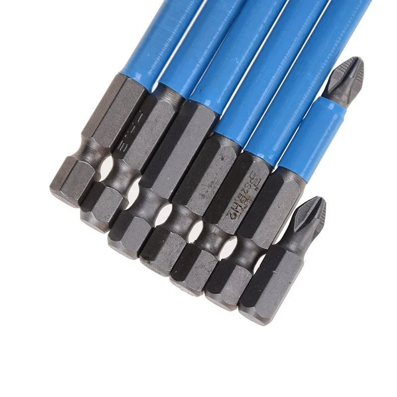 7-piece PH2 anti-slip magnetic cross electric drill bits set with sizes from 25mm to 150mm