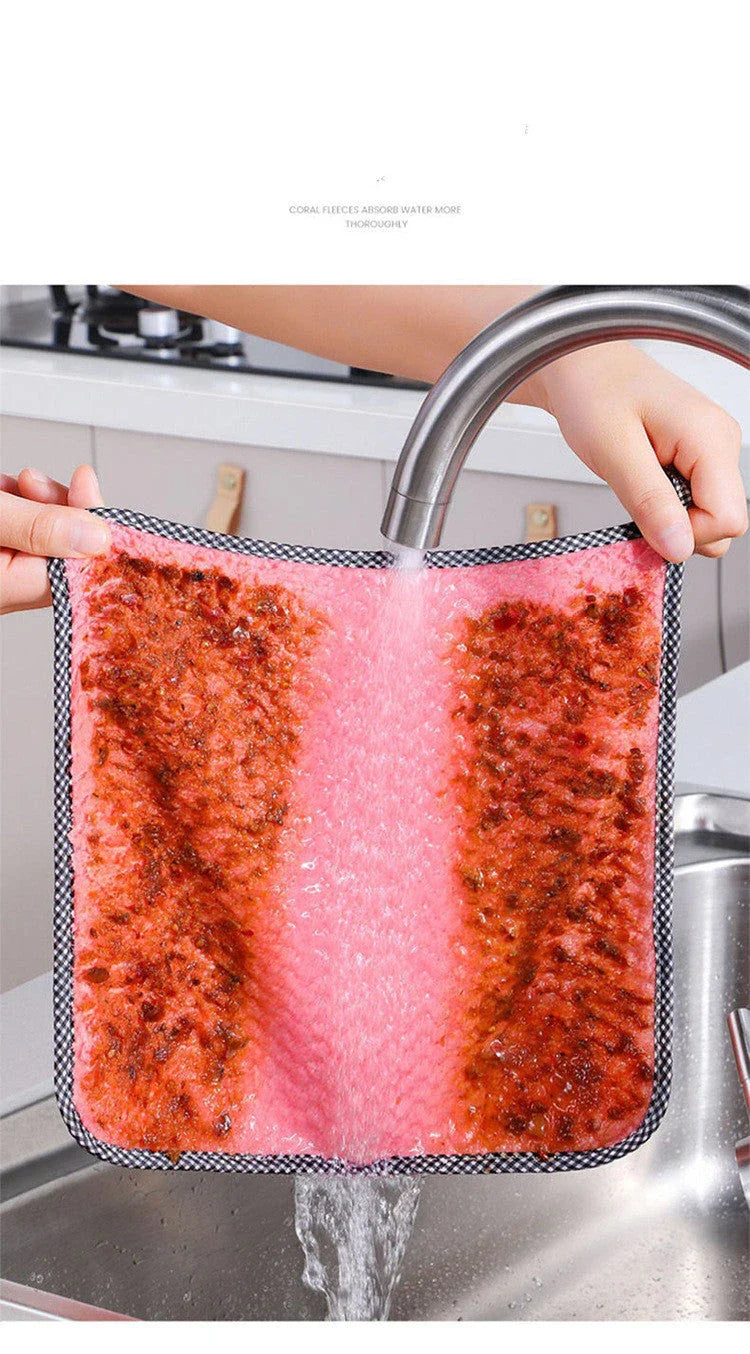 Absorbent and durable microfibre kitchen dish cloths in various colours