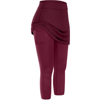 Women's tennis skirted leggings with pockets in various colours