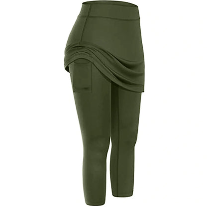 Women's tennis skirted leggings with pockets in various colours