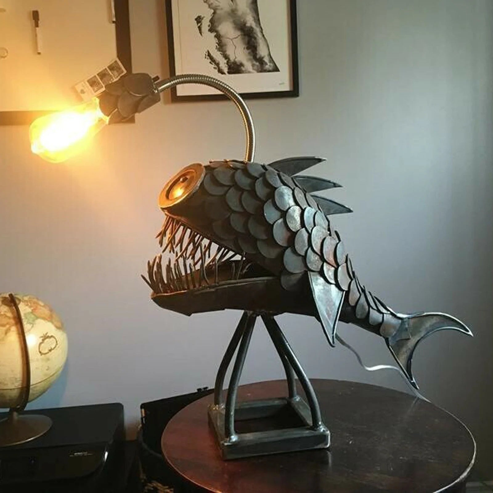 Anglerfish Lamp floor-standing retro art table lamp with flexible head