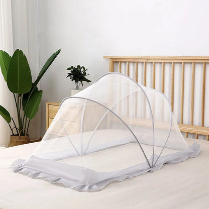 Baby Bottomless Foldable Mosquito Net in elegant grey, starry sky blue, green, and pink