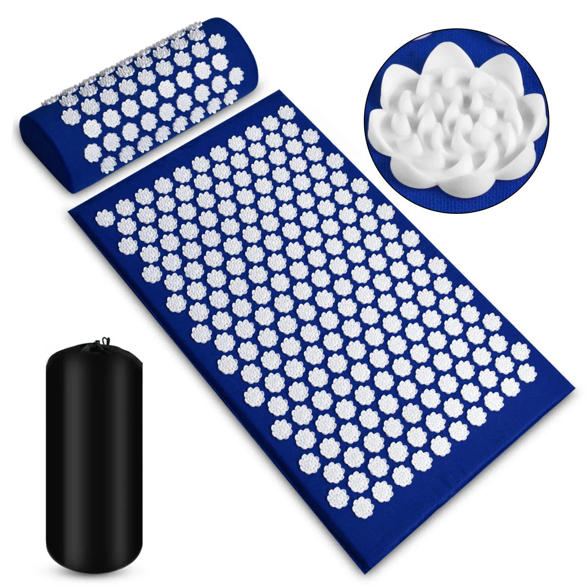 Premium Acupressure Massage Mat with Pillow for Relaxation and Muscle Relief
