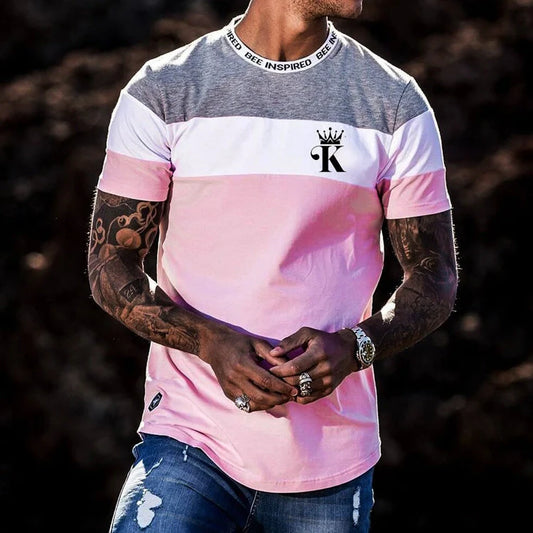 Casual round neck short sleeve digital printing T-shirt in various colours