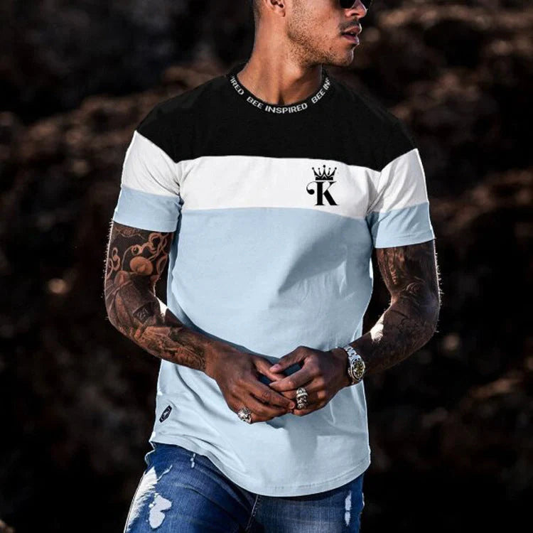 Casual round neck short sleeve digital printing T-shirt in various colours