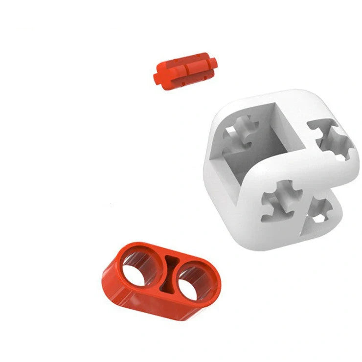 Mitu fidget building block puzzle in white, grey, and orange for stress relief and creative play