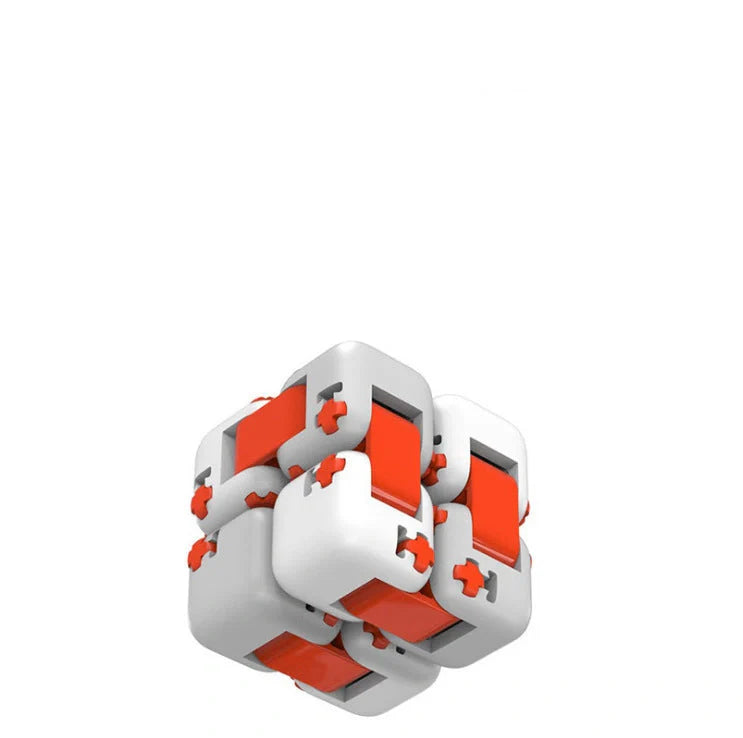Mitu fidget building block puzzle in white, grey, and orange for stress relief and creative play