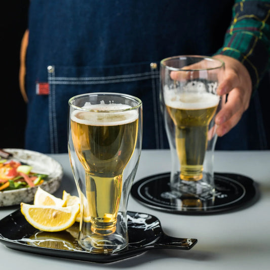 Premium double-walled glass mugs with advanced insulation for chilled beverages