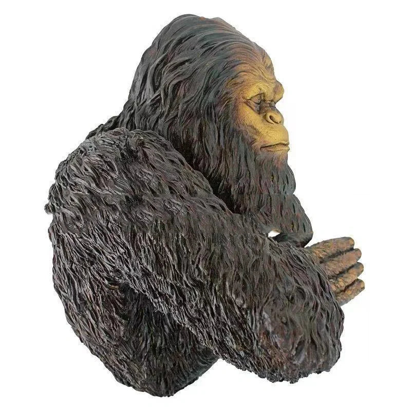 Bigfoot 3D Resin Tree Decoration peeking around a tree, perfect for gardens and shelves