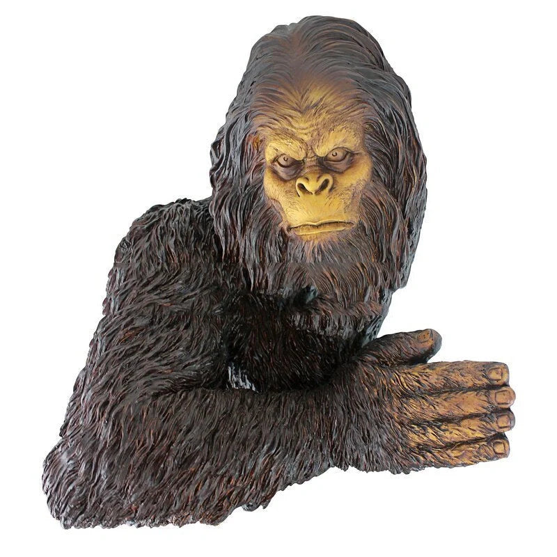 Bigfoot 3D Resin Tree Decoration peeking around a tree, perfect for gardens and shelves