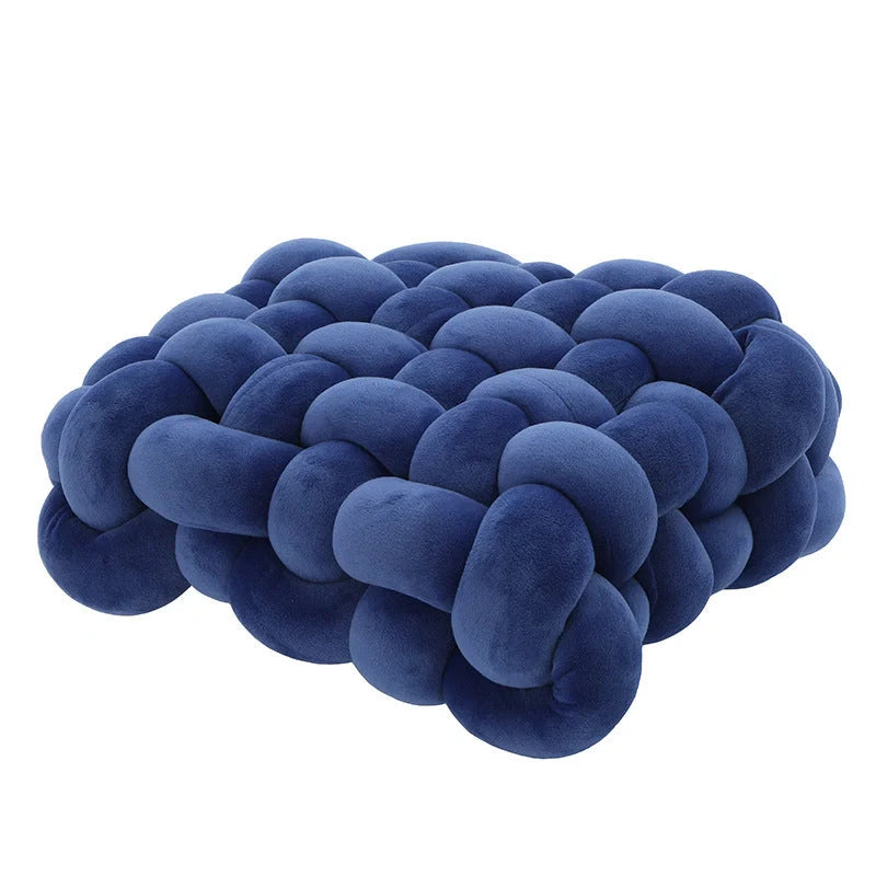 Creative Home Woven Square Plush Cushion in various colours, showcasing novel weaving design