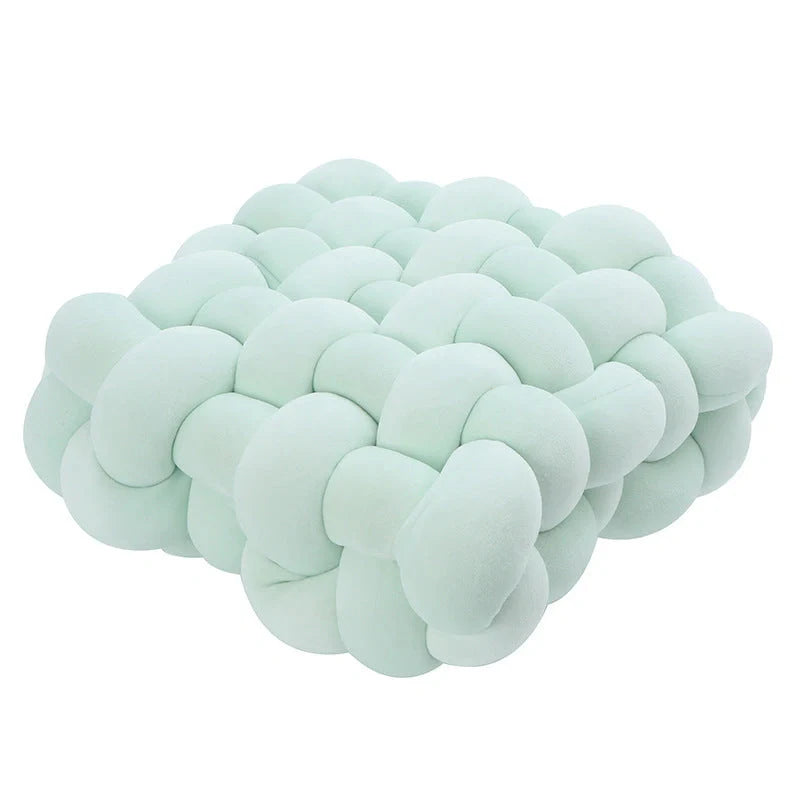 Creative Home Woven Square Plush Cushion in various colours, showcasing novel weaving design