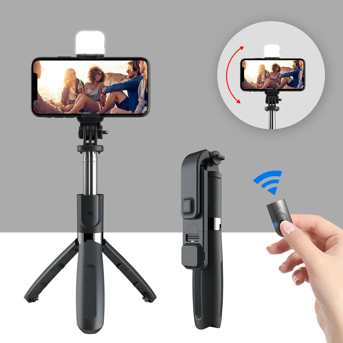 Premium 3-in-1 Bluetooth Selfie Stick and Tripod with Foldable Design and Universal Compatibility for UK Customers