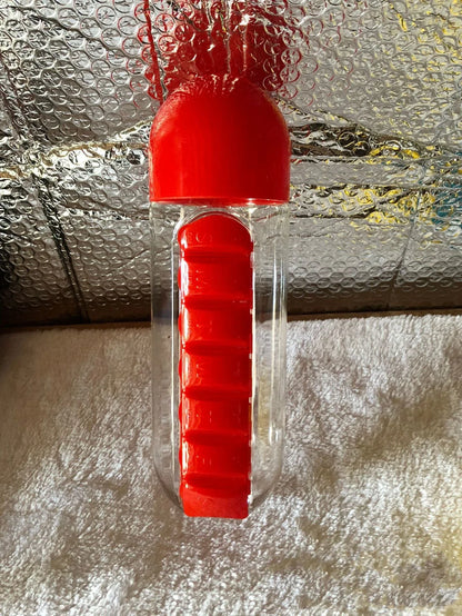 Portable Hydration Bottle with Medication Organizer - Stay Hydrated and Organized on the Go