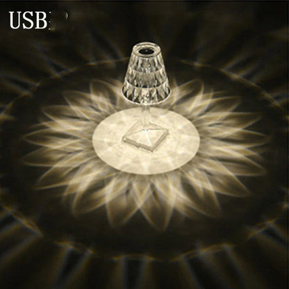 Elegant acrylic desk lamp with mesmerising prismatic lighting effects, perfect for enhancing the ambiance in any room.