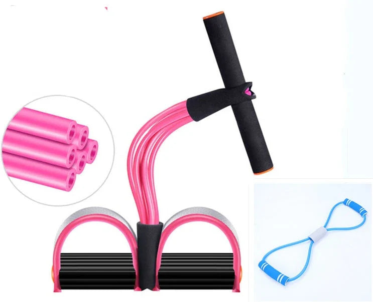 Premium resistance bands set with natural latex and EVA foam for full-body workouts