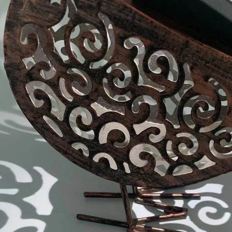 Iron rooster design solar garden lamp for outdoor decoration