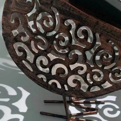 Iron rooster design solar garden lamp for outdoor decoration