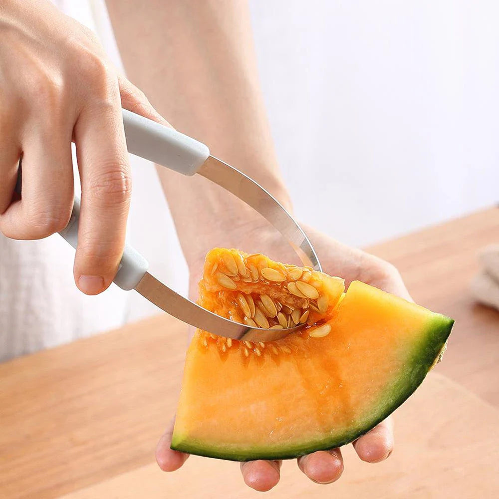 Premium 3-in-1 Fruit Carving Tool Set with Corrugated Knife and Spherical Scooper for Effortless Fruit Sculpting and Presentation