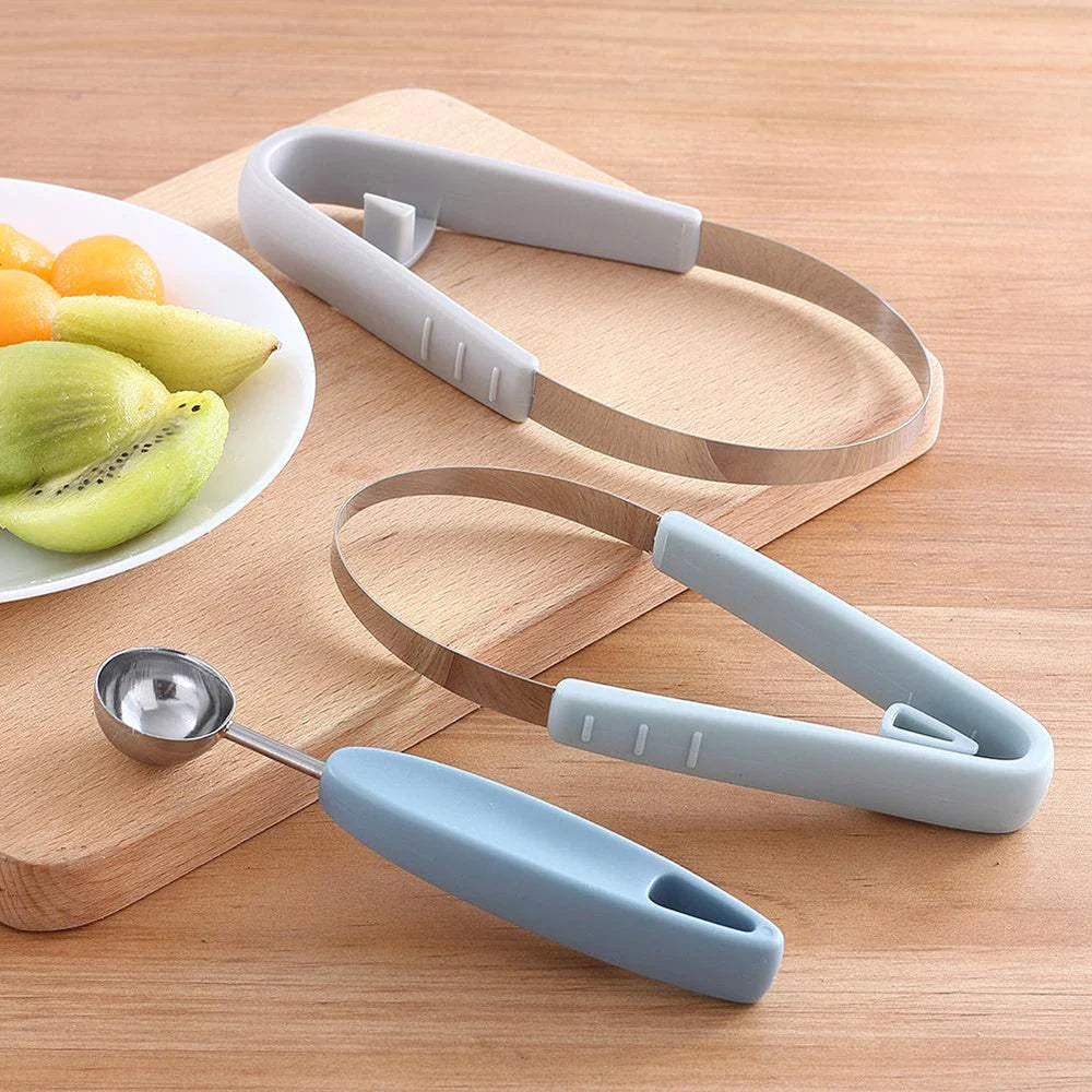 Premium 3-in-1 Fruit Carving Tool Set with Corrugated Knife and Spherical Scooper for Effortless Fruit Sculpting and Presentation
