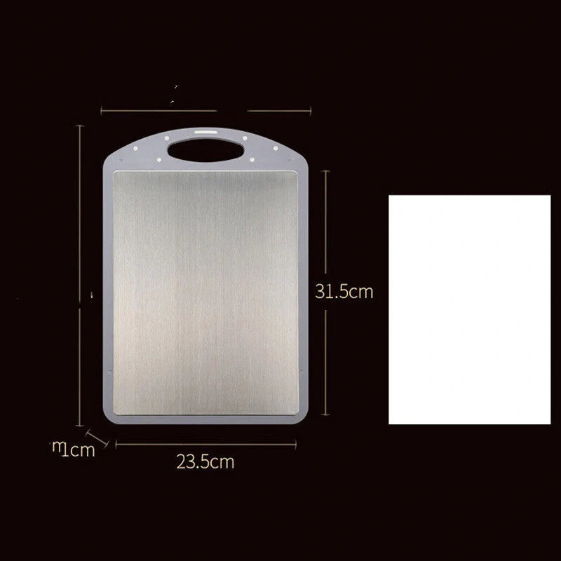 Stainless steel chopping board with antibacterial properties for kitchen use