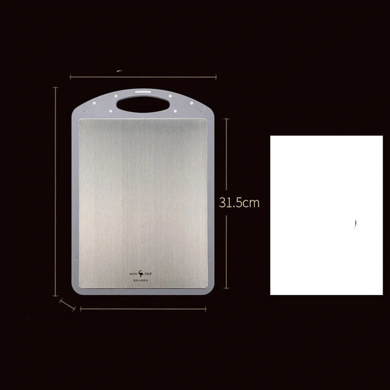 Stainless steel chopping board with antibacterial properties for kitchen use