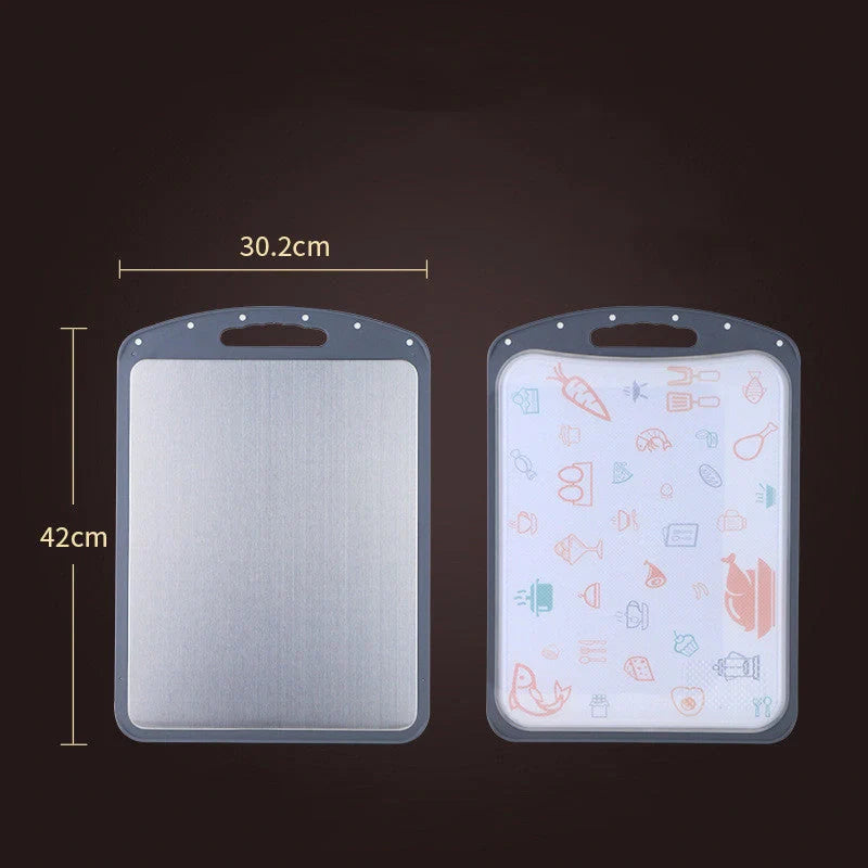 Stainless steel chopping board with antibacterial properties for kitchen use