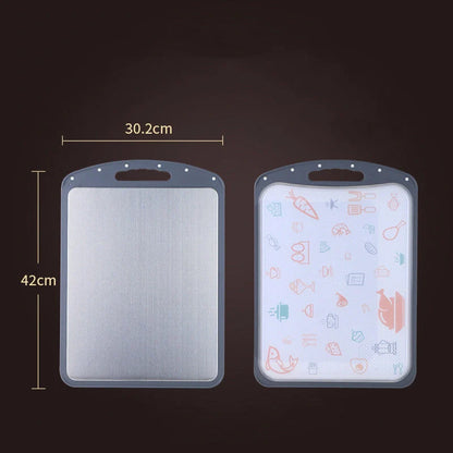Stainless steel chopping board with antibacterial properties for kitchen use