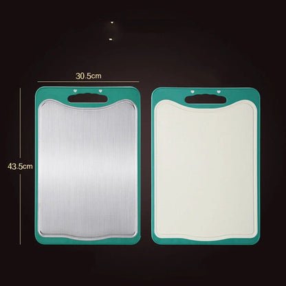 Stainless steel chopping board with antibacterial properties for kitchen use