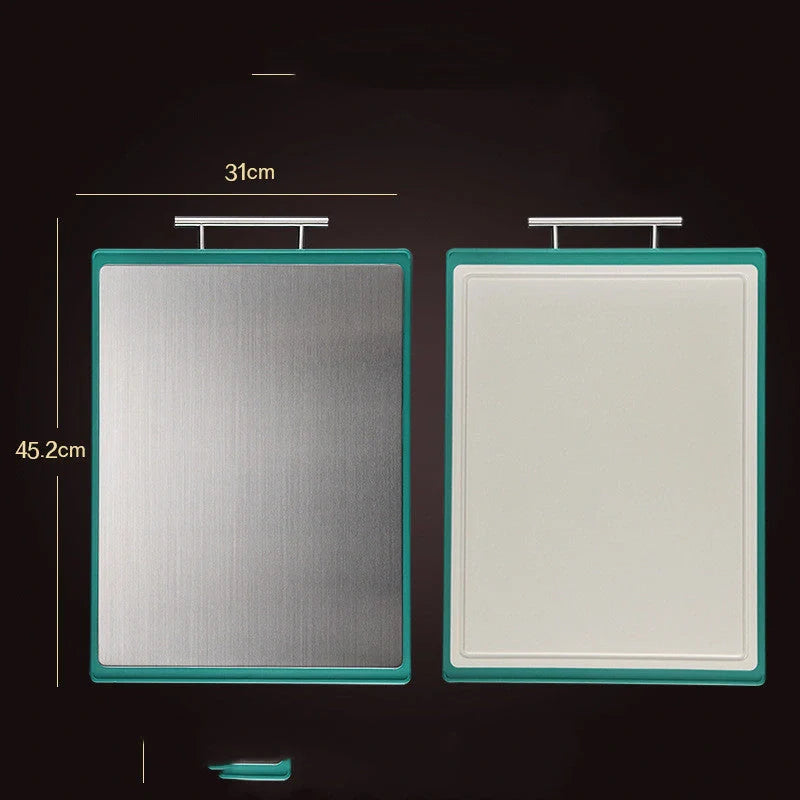 Stainless steel chopping board with antibacterial properties for kitchen use