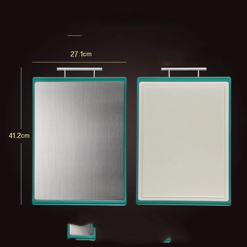 Stainless steel chopping board with antibacterial properties for kitchen use