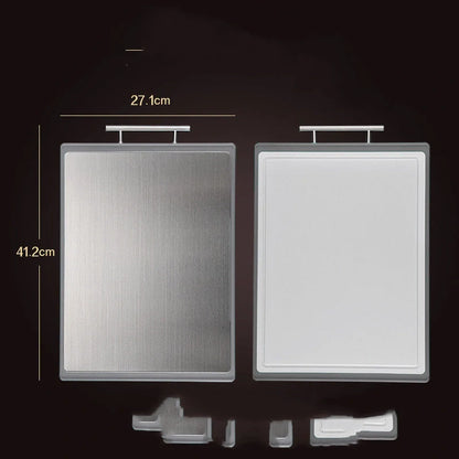 Stainless steel chopping board with antibacterial properties for kitchen use