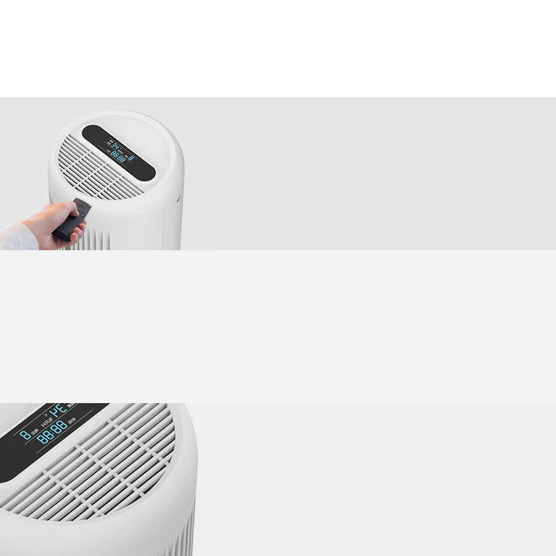 Smart Air Purifier in silver white for indoor smoke and dust removal