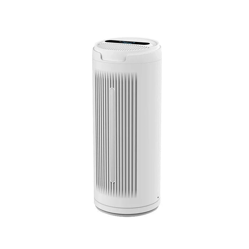 Smart Air Purifier in silver white for indoor smoke and dust removal