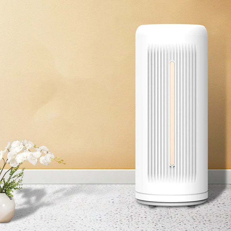 Smart Air Purifier in silver white for indoor smoke and dust removal
