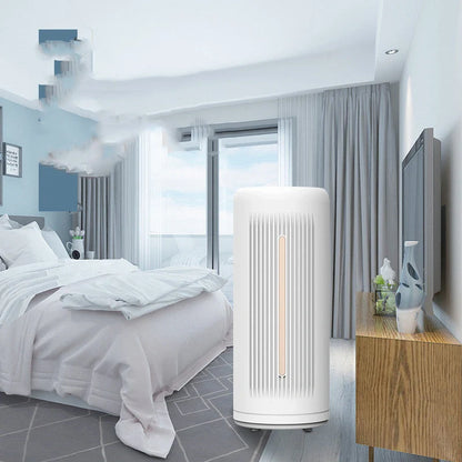 Smart Air Purifier in silver white for indoor smoke and dust removal