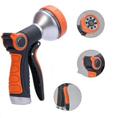 Upgraded garden hose nozzle with 8 adjustable spray modes for versatile outdoor use