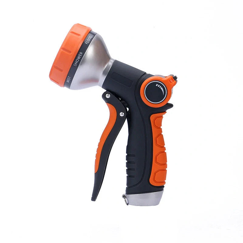 Upgraded garden hose nozzle with 8 adjustable spray modes for versatile outdoor use