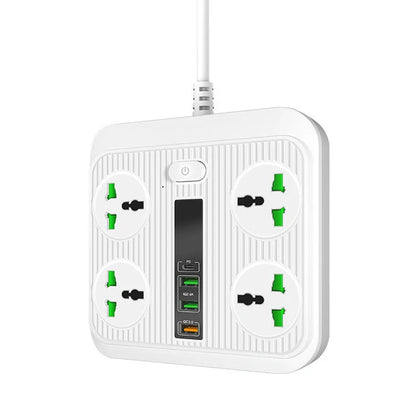 Smart Socket with TypeC PD 40W QC3.0 Fast Charging and 4 Power Sockets
