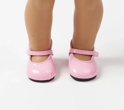 Stylish leather dolls' shoes in various colours, designed to perfectly complement American Girl dolls.