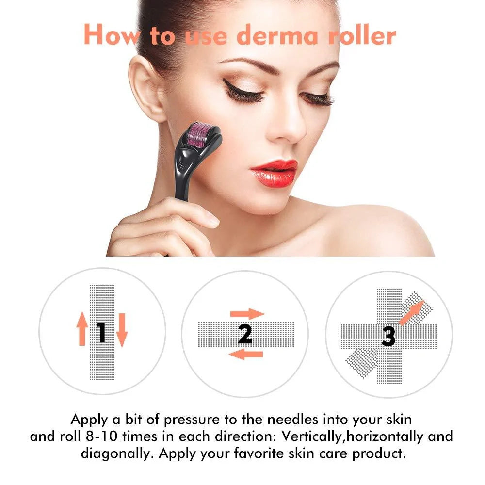 Microneedle Roller with SUS304 medical steel needles for skin rejuvenation