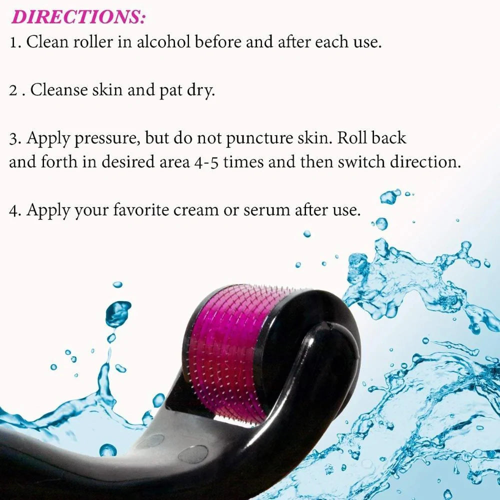Microneedle Roller with SUS304 medical steel needles for skin rejuvenation