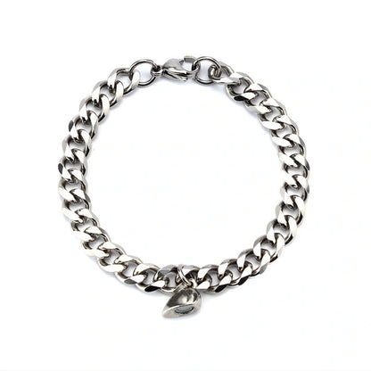 Elegant titanium steel couple bracelets with heart design, perfect for love gifts.