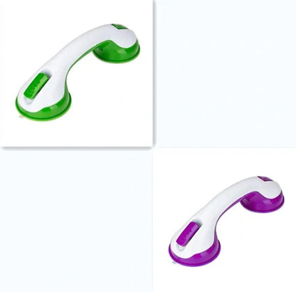 Durable ABS plastic bathroom handrail with suction cups for anti-skid safety support