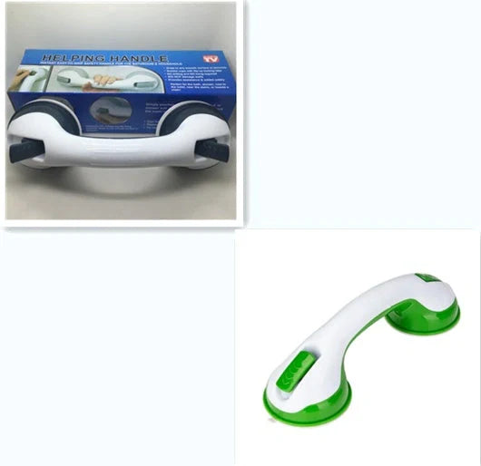 Durable ABS plastic bathroom handrail with suction cups for anti-skid safety support