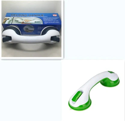 Durable ABS plastic bathroom handrail with suction cups for anti-skid safety support