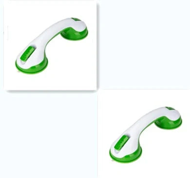 Durable ABS plastic bathroom handrail with suction cups for anti-skid safety support