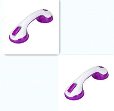 Durable ABS plastic bathroom handrail with suction cups for anti-skid safety support