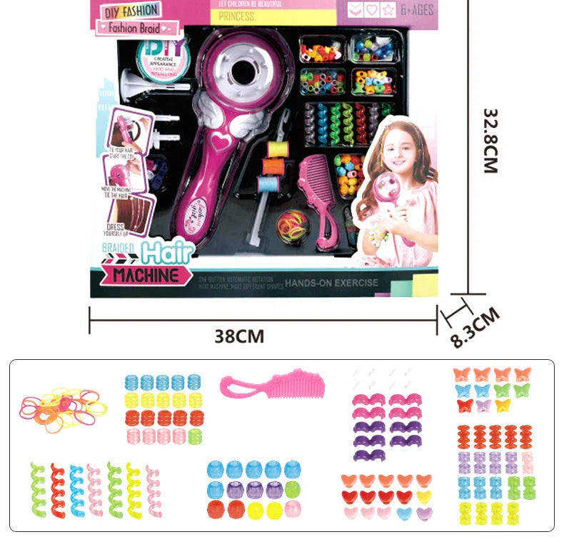 Electric hair braiding tool for girls with sleek, compact design and automatic braiding mechanism